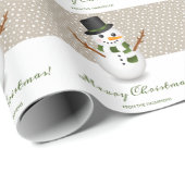 Black Hat Snowman Beige Hintergrund Frohe Weihnach Geschenkpapier (Rolleneckpunkt)