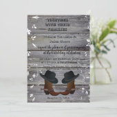 Black Hat und Cowboy Boots Country Wedding Einladung (Stehend Vorderseite)