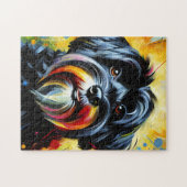 Black Havanese Hund Acrylic Print Dog Lover Gesche Puzzle (Horizontal)