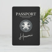 Black Hawaii Passport Save the Date (Stehend Vorderseite)