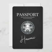 Black Hawaii Passport Save the Date (Vorderseite)