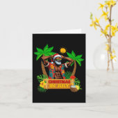 Black Hawaiian Santa Sungles Weihnachten im Juli S Karte (Gelbe Blume)