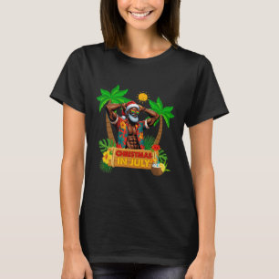 Black Hawaiian Santa Sungles Weihnachten im Juli S T-Shirt