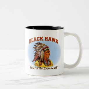 Black Hawk Chef des Broadleafs Cigar Labels Zweifarbige Tasse