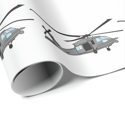 Black Hawk Helicopter Geschenkpapier (Rolleneckpunkt)