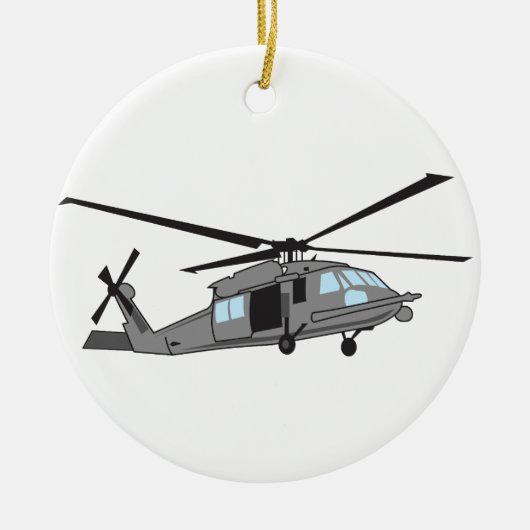 Black Hawk Helicopter Keramik Ornament (Vorne)