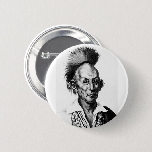 Black Hawk ~ Sac Sauk Indik Chief Button (Vorne & Hinten)