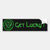 Black Heart Clover Get lucky Bumper St. Patrick Autoaufkleber (Vorne)