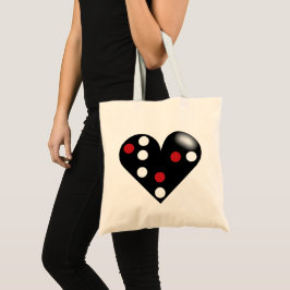 Black Heart Domino Tragetasche