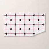 Black Heart Grid with Red Linework Badhandtuch Set (Handtuch)