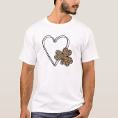 Black heart leopard clover shamrock cute celtic T-Shirt (Vorderseite)