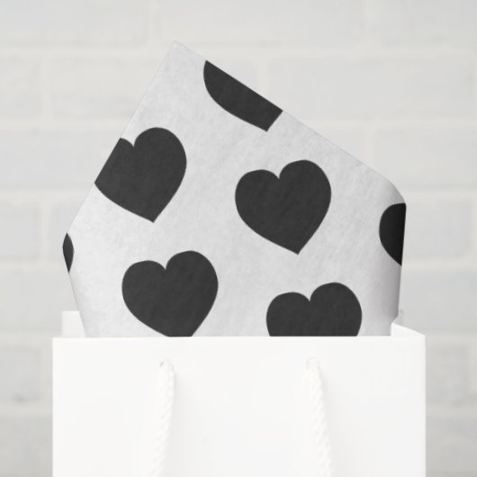 Black Heart Love Notes Grief Seidenpapier (Geschenktüte)