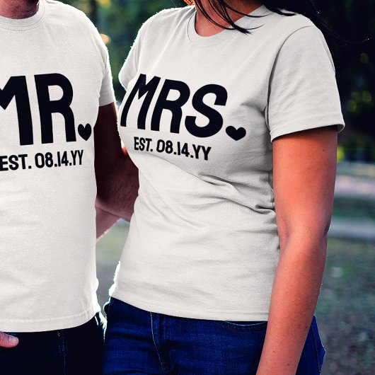 Black Heart Mrs. Etablished Wedding Date Tri-Blend Shirt
