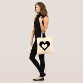 Black Heart on Heart Tote Bag Tragetasche (Vorderseite (Model))