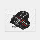 Black Heart Red Chains Cool Gothic Valentines Day Fleecedecke (Vorderseite (Horizontal))