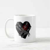 Black Heart Red Chains Cool Gothic Valentines Day  Kaffeetasse (Links)