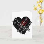 Black Heart Red Chains Cool Gothic Valentines Day Karte (Gelbe Blume)