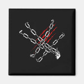 Black Heart Red Chains Cool Gothic Valentine's Day Magnet (Vorne)