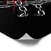 Black Heart Red Chains Cool Gothic Valentine's Day Poster (Ecke)