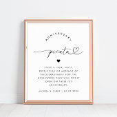 Black Heart Script Anniversary Piñata Wedding Sign Poster