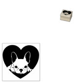 Black Heart Simple French Bulldog Gummistempel (Stempel)