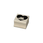 Black Heart Simple French Bulldog Gummistempel (Stempel)