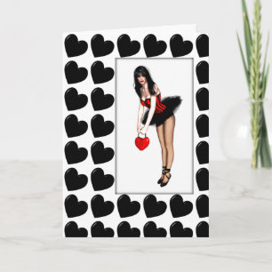 Black Hearted Valentine Feiertagskarte