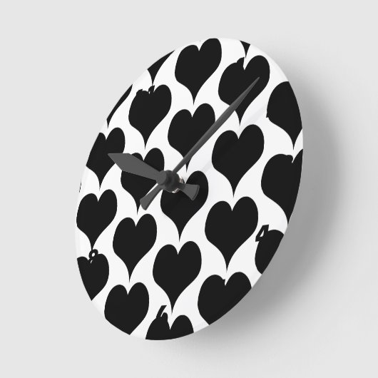 Black Hearts Design (wird oft als BH Design oder B Runde Wanduhr (Winkel)