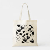 Black Hearts für Valentinstag Tote Tasche (Rückseite)
