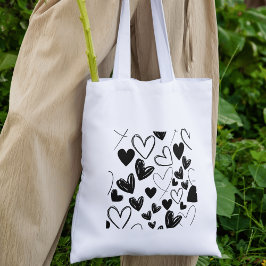 Black Hearts für Valentinstag Tote Tasche