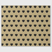 Black Hearts, Gold Glitzer Glitzern Geschenkpapier (Flach)