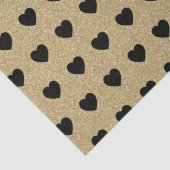 Black Hearts, Gold Glitzer Glitzern Seidenpapier (Detail)