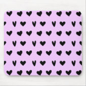 Black Hearts Love Pattern Happy Valentines Day Mousepad (Vorne)