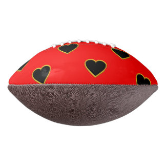 Black Hearts on a Red Background Liebe and Romance Football