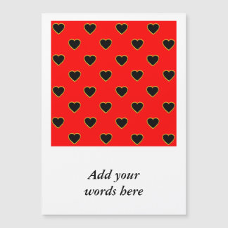 Black Hearts on a Red Background Liebe and Romance Magnetkarte
