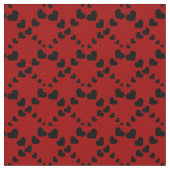 Black Hearts on Red Fabric Stoff (Nahaufnahme)