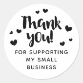 Black Hearts Script danken Ihnen für die Unterstüt Runder Aufkleber (Vorderseite)