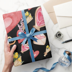 Black Hearts Style Geschenkpapier