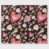 Black Hearts Style Geschenkpapier (Flach)