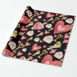 Black Hearts Style Geschenkpapier