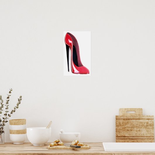 Black Heel Red Stiletto Shoe Print Poster (Küche)