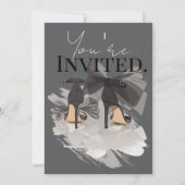 Black Heels & Ribbon Thirties Elegant Birthday Einladung (Rückseite)