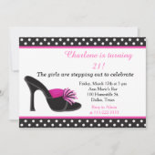 Black Heelses Shoes Geburtstagsparty Einladung (Vorderseite)