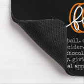 Black Hello Fall Definition Worte Pumpkin Herbst Mousepad (Ecke)