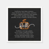 Black Hello Fall Definition Worte Pumpkin Herbst Serviette (Vorderseite)