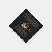 Black Hello Fall Definition Worte Pumpkin Herbst Serviette (Ecke)