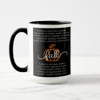 Black Hello Fall Definition Worte Pumpkin Herbst Tasse
