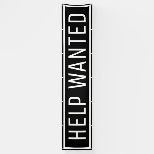 Black Help Gewollt Signierungsbanner Banner (Vertikal)