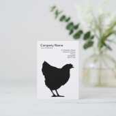 Black Hen Symbol - Schwarz auf Weiß Visitenkarte (Stehend Vorderseite)