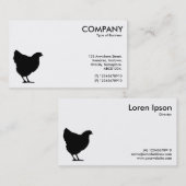 Black Hen Symbol - Weiß (Eggshell Card) Visitenkarte (Vorne/Hinten)